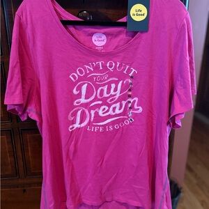 Life is Good Pink Graphic T-Shirt